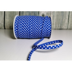 Spaghetti Band Kordel 7mm Polka Dots Pünkchten blau